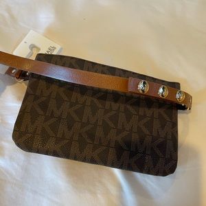 Michael Kors ✨ Chain Monogram Belt Bag Brown Chocolate NWT